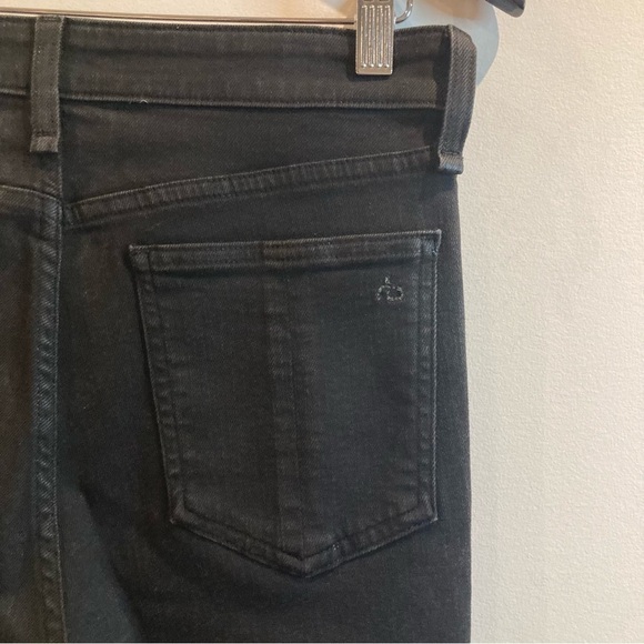 RAG & BONE Sz 27 Nina High Rise Ankle  Skinny Black with Sheen Jeans - Picture 12 of 13